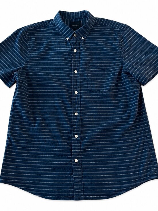 American Eagle Outfitters Other - American Eagle Outfitters Short Sleeve Button Down Striped Polo Shirt Mens Small